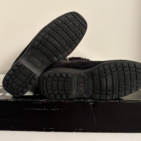KHOMBU | Black Suede Faux Fur Lined Winter Boot | Mid-Calf | Size 10 | RARE - Picture 6 of 8